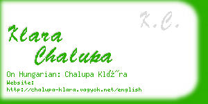 klara chalupa business card